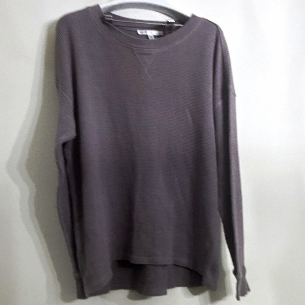 Seven7 Men’s Knit Sweater Gray Solid Crewneck Long Sleeve Pullover M